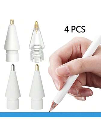 4支升级版Apple Pencil笔尖，兼容Apple Pencil笔尖及笔盒，不易磨损，笔尖纤细，精准操控，金属笔尖，兼容Apple Pencil第一代/第二代/USB-C/iPad Pro笔尖，针状笔尖，带笔盒，iPad Pro笔套装，圣诞节、家人、朋友、生日、节日最佳礼物，笔配件