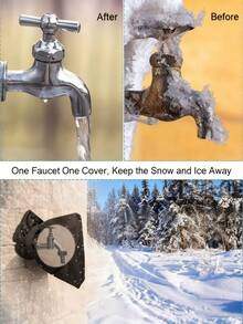 3pcs Faucet Anti-Freeze Cover,Outdoor Water Faucet Cover,For Winter Freeze Protection Pipe Insulation Insulated Spigot Backflow Cover,With Insulation And Foldable Design - Universal Hose Connector Protector, Includes Easy Installation Hardware, Fits Standard Pipes, Durable Fabric Material, Cold Weather Gear - Multicolor - View 2