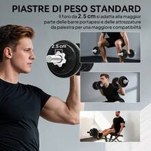 Bộ tạ 2 trong 1 SPORTNOW và thanh tạ có thể điều chỉnh 20kg với tay cầm chống trượt, bộ tập luyện tại nhà với 8 đĩa tạ, thanh tạ và 2 thanh tạ đơn bằng thép - màu đen - Xem 7