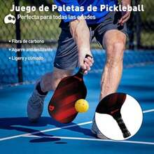Bluelander Juego de 4 Paletas, 4 Pelotas de Pickleball y Estuche de Almacenamiento, Juego de Pickleball Hombre y Mujer, Raquetas de Paddel de Fibra de Vidrio, Raquetas y Pelotas Ping Pong(default) - Tipo 1 - Ver 2