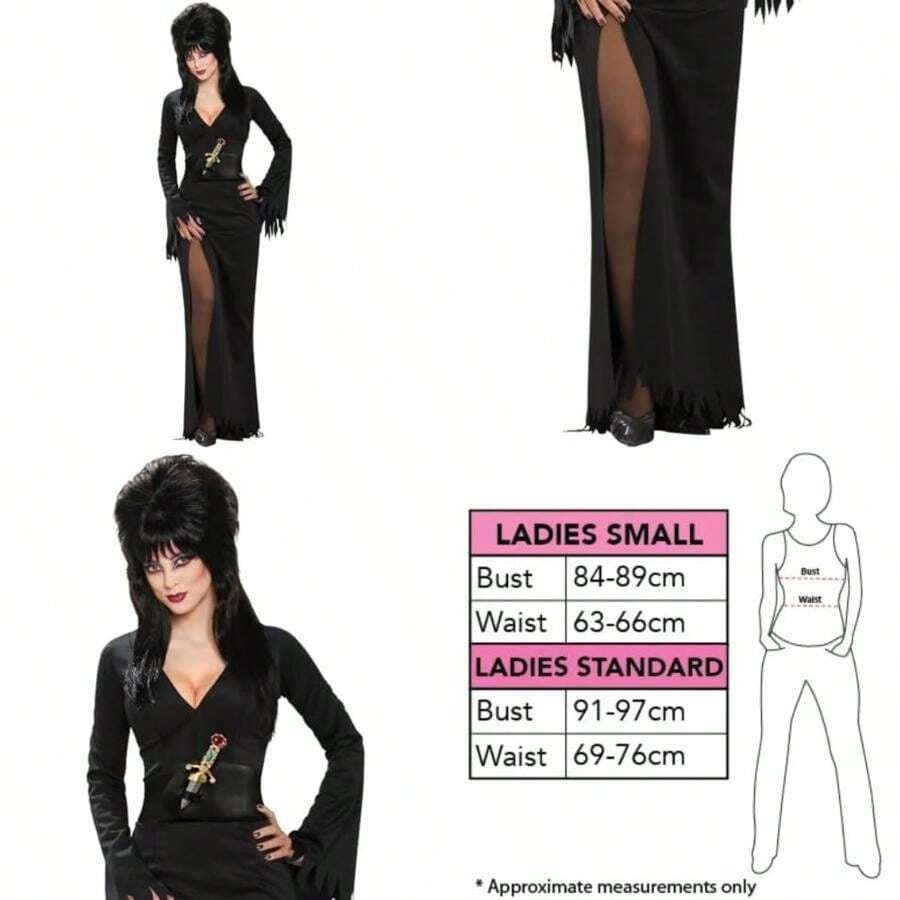 Elvira Disfraz de amante de la oscuridad de longitud completa, , S(Chica Negro -) - Tipo 1 - Ver 1