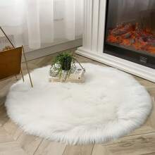 1 tấm thảm lông xù trắng cao cấp mềm mại - Thảm lông nhân tạo mịn - Thảm hình chữ nhật lớn chống trượt có thể giặt được dùng trong nhà cho phòng khách, phòng ngủ - trắng - Xem 1