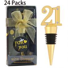 生日酒塞派对礼品,适用于15、18、21、25、30、40、50、55、60、65、70、75、80、90、100周年纪念日、婚礼和生日派对礼物,也可作为宾客纪念装饰品。 - 彩色 - 查看 30