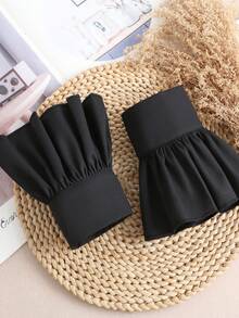 1 Pair Fashionable Minimalist Lace Sleeve Cuffs, Suitable For Daily Wear - Black-024 - View 3
