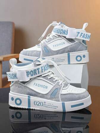 Vinter Nya Mid-Top Andningsbara Läder Sportskor, Casual Sneakers För Tonåringar