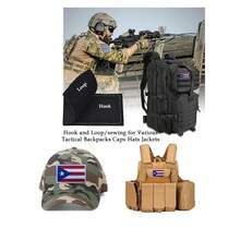 2 PCS  Puerto Rico Flag Patches Embroidered Tactical Military Morale Patch Applique Fastener Hook And Loop{Inchcolor_nameinch:InchPuertoRicoinch} - Puerto Rico - View 5