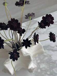 1 件黑色波浪树脂花瓶家居装饰客厅餐桌中心装饰