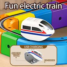 51pcs DIY Track Building Blocks Set With Train And Traffic Signs, STEM Toy Magic Track Cube Blocks Train Track Car Electric High-Speed Rail Track Toy For Toddlers And Kids, 3-8 Years Old Boys And Girls, Birthday Party Gift (Random Color Of Building Blocks)