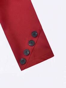 Blazer elegante de un solo botón para uso diario de mujer - Rojo - Ver 5