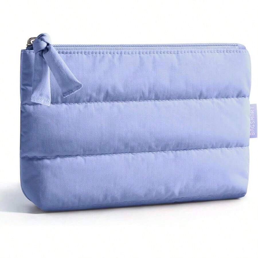 XXCV  Small Makeup Bag Puffy Portable Cosmetic Pouch With Charm Zipper Water-Resistant Travel Organizer For Women Lavender Small - 02Lavender - 查看 1
