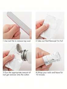 200pcs Shiny Foil Paper, 100pcs Oil Absorbing Foil Pads, 0.79" X 1.18" Simple Shimmer Oil Blotting Sheets 6.5" X 9", Gel Nail Polish Remover Pads, Gel Nail Polish Remover Foil, Gel Nail Polish Remover Solution, Nail Art Studio Set Nails Nails Supplies Nail Stuff - Multicolor - View 6