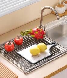 Escurridor para Fregadero de Acero Inoxidable - 12 Tubos, Organizador de Cocina, Secado Rápido, 37x23.5 cm - 37 cm 12 tubos - Ver 2