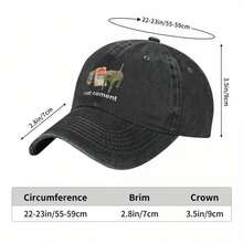 I Eat Cement, Cat, Gag, Sarcastic Cowboy Truck Hat Baseball Cap, All-Season Durable Hat, Unisex - Black - View 8