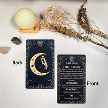 78-Card Tarot Deck With Guidebook - Dual-Sided Imagery & Meanings, High-Quality Paper Material, Suitable For Ages 14 & Up - Mystical Tarot Meaning Cards For Beginners And Enthusiasts - Black - View 3
