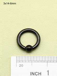 1 sztuka, nowy, gotycki, czarny, chirurgiczny pierścień ze stali nierdzewnej, pierścień do przekłucia przegrody nosowej, kolczyk do nosa, hip-hopowe kulki sprężynowe, okrągły sztanga dla kobiet i mężczyzn, seksowny pierścień BCR Piercing PA, super biżuteria do ciała, ekspander do uszu Helix, 12G-00G- 0,48 cala, duży rozmiar