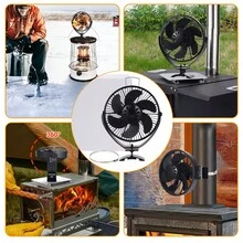 6叶片壁挂式立式壁炉风扇热能炉灶风扇带保护罩隔热罩静音 - 10.5x5.5x25cm - 查看 10