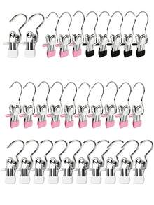 50/40/30/20/15/10/5件不锈钢衣夹，带钩洗衣衣钉，衣柜靴子衣架，带钩夹子，便携式挂衣夹，衣柜收纳袋，多功能单夹衣架，靴子夹，无缝挂钩织物收纳袋，适用于裤子、帽子、裙子、袜子、鞋子、裙子、牛仔裤、靴子、裙子