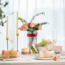 AOKSUNOVA Ribbon For Gift Wrapping 2.5cm X 45m Organza Ribbon Tulle Ribbon Thin Ribbons For Crafts Gift Ribbon Dusty Rose