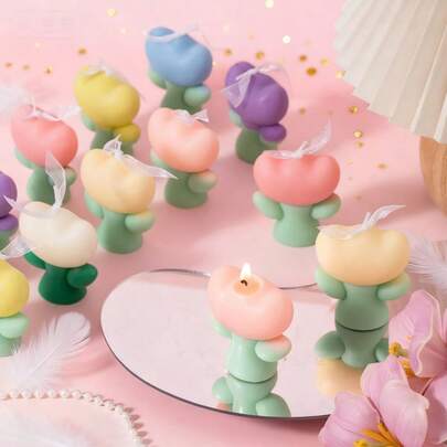 Tulpenduftkerze | Aromakerze aus natürlichem Sojawachs für Zuhause und Schlafzimmer, lang anhaltender, blumiger Duft