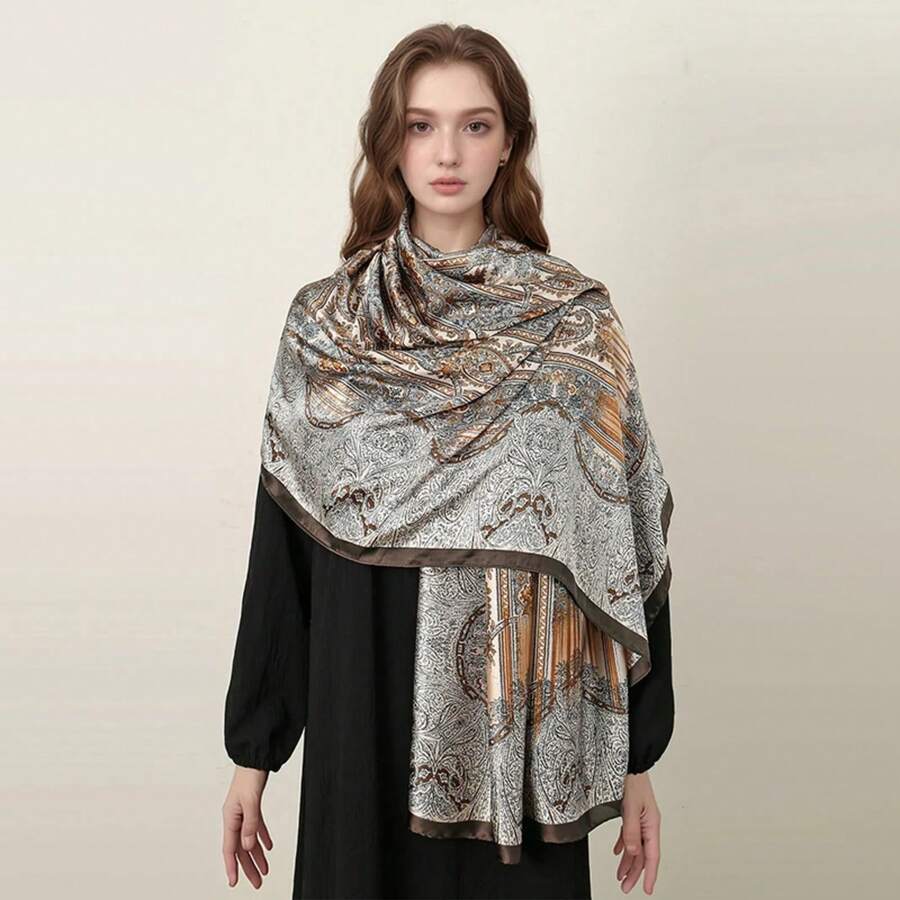 Chal de Marca de Lujo Estilo Bohemio Bufanda con Estampado de Anacardo Chal Hijab Bufanda Femenina Foulard Turbante Suave Envolturas para la Cabeza - 2 - Ver 1