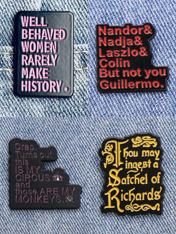 4pcs Quote Brooches, Women Lapel Pins, Backpack Badges, Fashion Jewelry Accessories, Lapel Pins, Backpack Badges, Stylish Gift