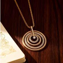 Collar largo con colgante de acero inoxidable de moda, cadena de suéter para mujer, regalo de cumpleaños