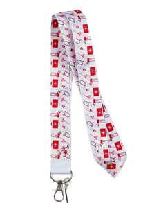 1个医生/护士挂绳钥匙扣，可用于悬挂钥匙、身份证、信用卡、通行证，也可作为手机挂饰、休闲礼物、纪念品、汽车配件、包包挂饰，适合学校、哥特风、Y2K风格、万圣节、教师节装饰。