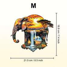 1pc African Elephant Wooden Puzzle, Asymmetrical Animal Shape Wooden Jigsaw Puzzle Toy, Unique Party Game Gift, Decorative Art Painting, Tabletop Magic Puzzle, Creative Children's Educational Puzzle, Holiday Gift, Adult Wooden Puzzle, Christmas Gift, Back To School Gift, Birthday Gift (2D Puzzle) - Multicolor - View 9