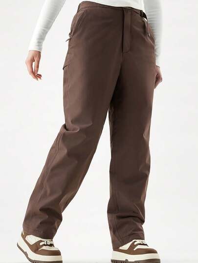 CAMEL CROWN Women's Outdoor Straight Leg Pants, Wind-Resistant, Waterproof, Oil-Resistant, Cotton Hiking Trousers