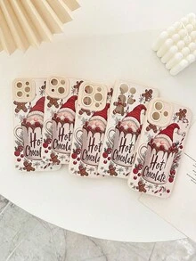 圣诞老人彩绘穿孔米色手机壳，带腕带，简约时尚，防摔，兼容/Galaxy/Redmi，国际版，非国内版 - 彩色 - 查看 46