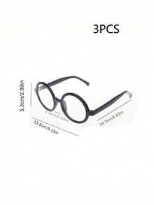 1/3/5/10/15pcs Unisex Round Black Wizard Glasses Frame, Lensless Glasses For Travel And Birthday Party Cosplay And Costumes - Nerd Party Supplies, Women Men Solid Decorative Photo Booth Props Stage Performance - Simple And Cute Costume Prop - Multicolor - View 7
