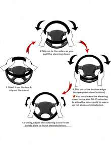 豹纹毛绒方向盘套配件 - 彩色 - 查看 6