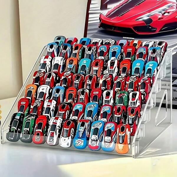 1pc 1/64 Scale Mini Car Model Display Stand, Multi-Layer Model Cars Storage Shelf, Multifunctional Organizer Rack For Mini Vehicles, Mini Doll, Small Figures, Collecting Cards, Home Decor, Room Decor