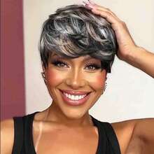 Chic Pixie Cut Wig For Women - 6-Inch Layered, Brazilian Remy Human Hair, 150% Density, Straight Style With Rose Net Cap, Multicolor Short Wig For Daily Wear & Cosplay, Versatile Styles - Piano Color - View 9