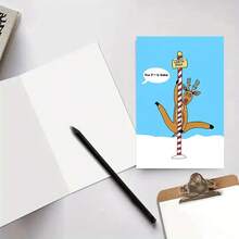 A Playful Reindeer Christmas Card With Humorous Greetings And Envelopes, Suitable For Spouses, Significant Others, Best Friends, Holiday Celebrations, Humorous Holiday Decorations. - 彩色 - 查看 4