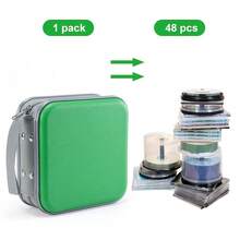 UENTIP CD Case For Car,48 Capacity DVD Case Portable Zipper Holder Large Storage CD Wallet CD Organizer Home Travel (Green, 48){Inchcolor_nameinch:Inchgreeninch} - 綠色 - 查看 5