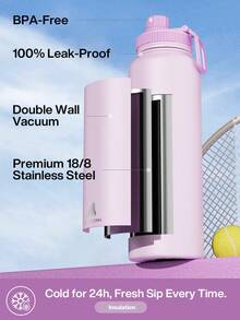 18/26/40 oz Insulated Stainless Steel Sports Water Bottle with Spout & Handle Lids,Wide Mouth Water Jug with Double Walled Leak Proof Keep Cold for 24 Hrs Hot for 12 Hrs