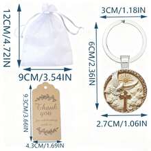 A Creative And Unique White Cloud Flying Pigeon Pendant Peace Pigeon World Peace Best Wishes Keychain Gift - 12-piece Set (keychain + 10*12 Yarn Bag + Card) - View 4