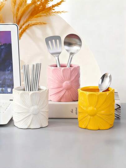 Japanese Ceramic Chopstick Holder, Creative New Chopstick Cage, Multi-Function Draining Chopstick Basket, Kitchen Utensil Storage Canister