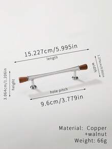 1pc Walnut Wood & Brass Vintage Bronze Cabinet Door/Drawer Pull Handle - Multicolor - View 26