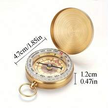 1pc Camping Survival Compass, Waterproof Glow In The Dark Metal Pocket Compass, Brass Alloy Portable Compass, Suitable For Hiking And Outdoor Activities, Camping Party Gifts, No Battery Required - Multicolor - View 4