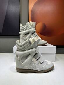 New 2025 hidden height-increasing high-top women's shoes color matching flat casual  sneakers women