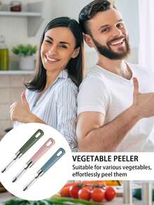 1pc Stainless Steel Fruit And Vegetable Peeler, Potato Peeler, Potato Peeler, Multifunctional Melon Slicer - Multicolor - View 10