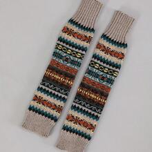 1 双女士秋冬波西米亚风臂套 - 加厚长款露指手套