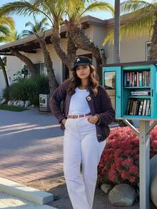 Blusa casual de manga larga con botones delanteros de unicolor para mujer de talla grande, suéter de punto para otoño/invierno