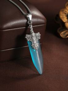 1件男士复古个性化玉剑吊坠项链，送给男友或朋友的礼物 - 寶劍 - 查看 4