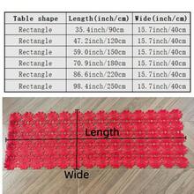 1pc Red Holiday Table Runner, Hollow Sunflower Lace Trim Table Runner, Party Tablecloth, Elegant Embroidered Rectangular Tabletop Cover Fabric, Polyester, Decor For Restaurant, Kitchen, Living Room, Cafe, Home Goods, Christmas, New Year, Valentine's Day And Other Holidays, Best Gift, Multiple Sizes Available - Red - View 4