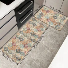 1pc Bohemian Style Moroccan Soft Memory Foam Water Absorbent Non-Slip Mat, Dirt-Resistant Non-Slip Kitchen/Living Room/Bedroom/Bathroom Decorative Floor Mat - Multicolor - View 5