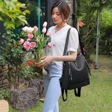 حقيبة ظهر من قماش أكسفورد للنساء، حقيبة كتف سعة كبيرة للسفر، حقيبة كتب للطلاب