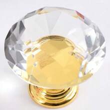 3pcs Crystal Cabinet Handle Set, 30Mm Quadrilateral Drawer Pulls For Kitchen, Wardrobe & Dressing Table - Multifunctional Aluminum Hardware Handles For Cabinets And Drawers Knobs For Cabinets And Drawers Vintage - Clear - View 5